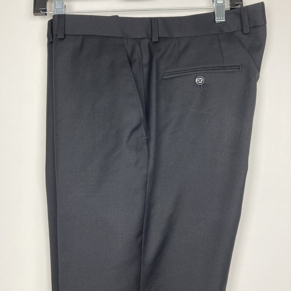 Michael Kors Classic Fit Flat Front Wool Dress Pants Black 34Wx27L